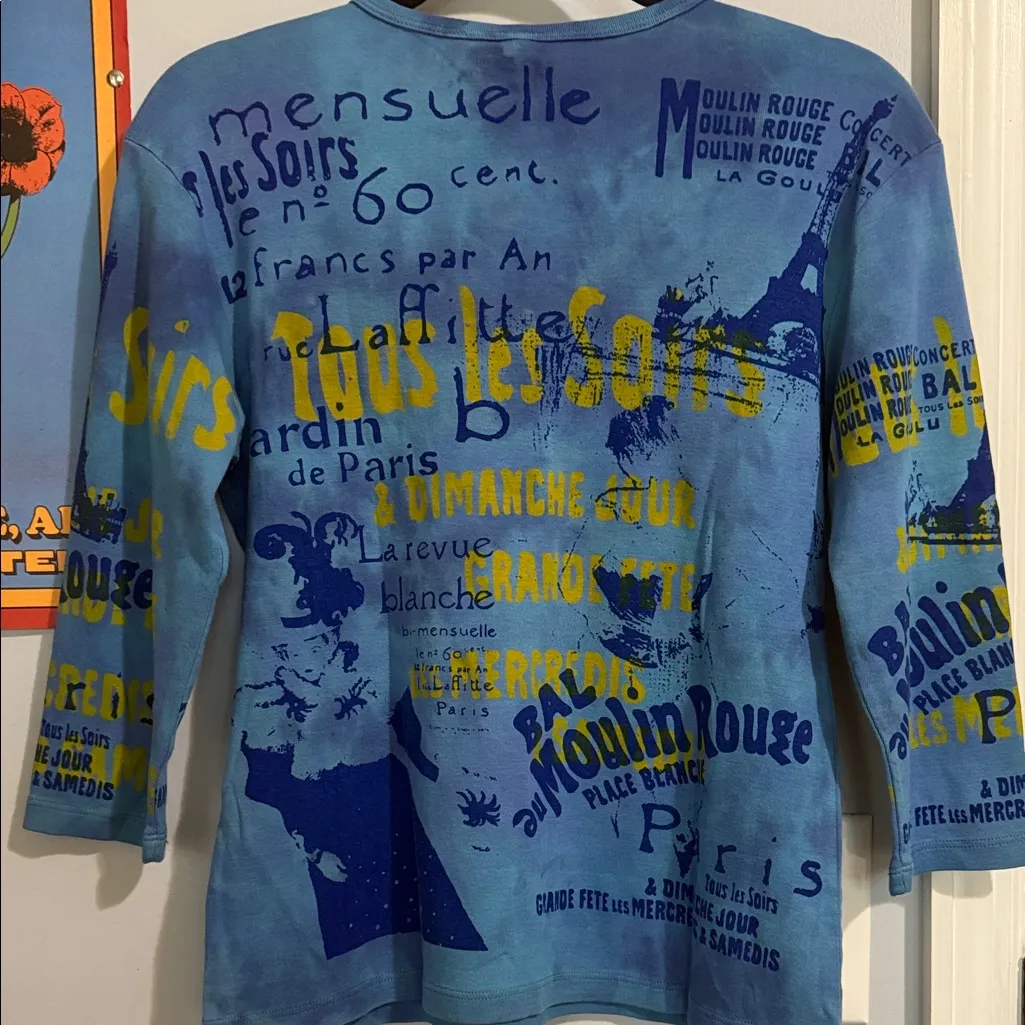 Glima Blue & Yellow Moulin Rouge Graphic Print V - Image 7