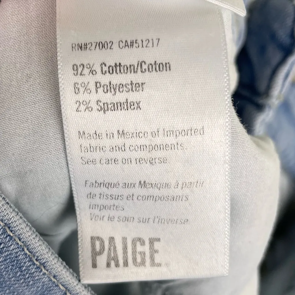 Paige Jeans Hoxton Slim Leg Size 29 Dason Light Wash Denim High Rise Raw Cut Hem - Image 7