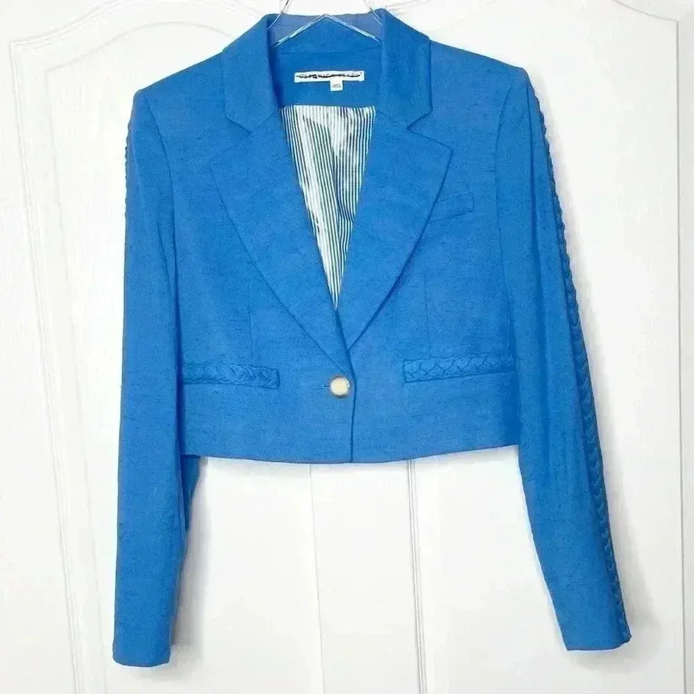 VERONICA BEARD Behren cropped woven blazer Size Medium NWOT - Image 6