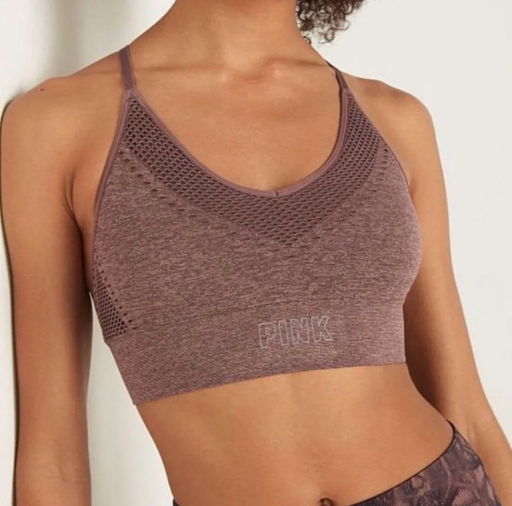 VS PINK SEAMLESS LIGHTLY LINED ATHLETIC SPORTS WORKOUT BRA - Image 3
