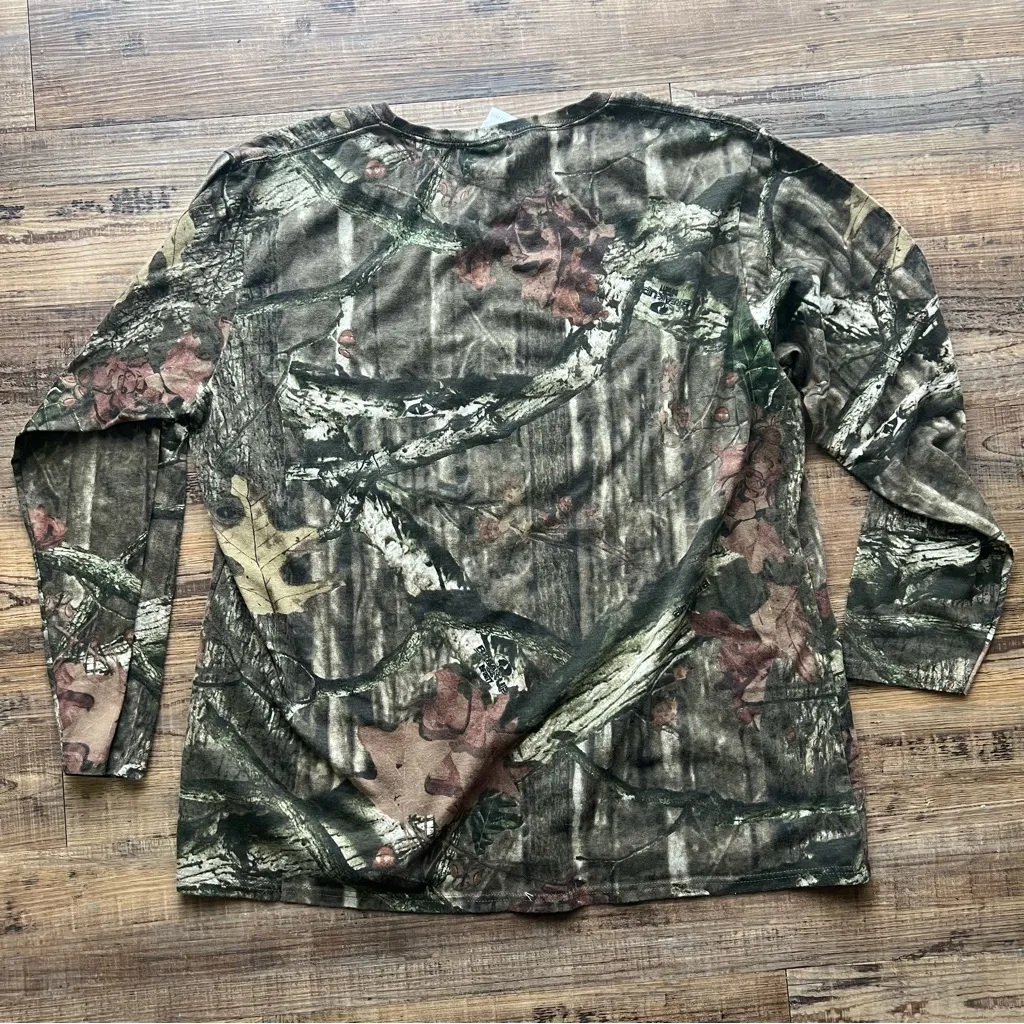 Mossy Oak Women's Pink Logo Camouflage Long Sleeve Shirt Hunting Outdoors Sz 2XL - Image 7