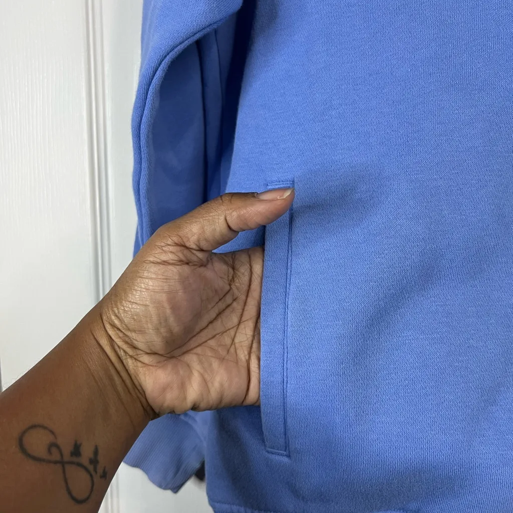 Adidas Women’s Blue & White Hooded Zippered Sweatshirt/Hoodie, Size Large - Image 7