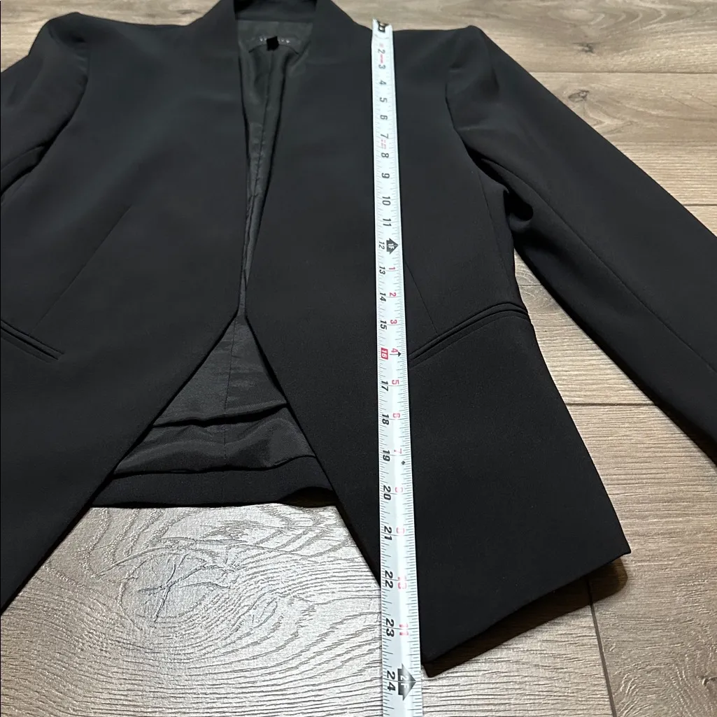 Theory Lanai Classic Open-Front Black Blazer Suit Jacket‎ Wool Blend Size 0 - Image 13