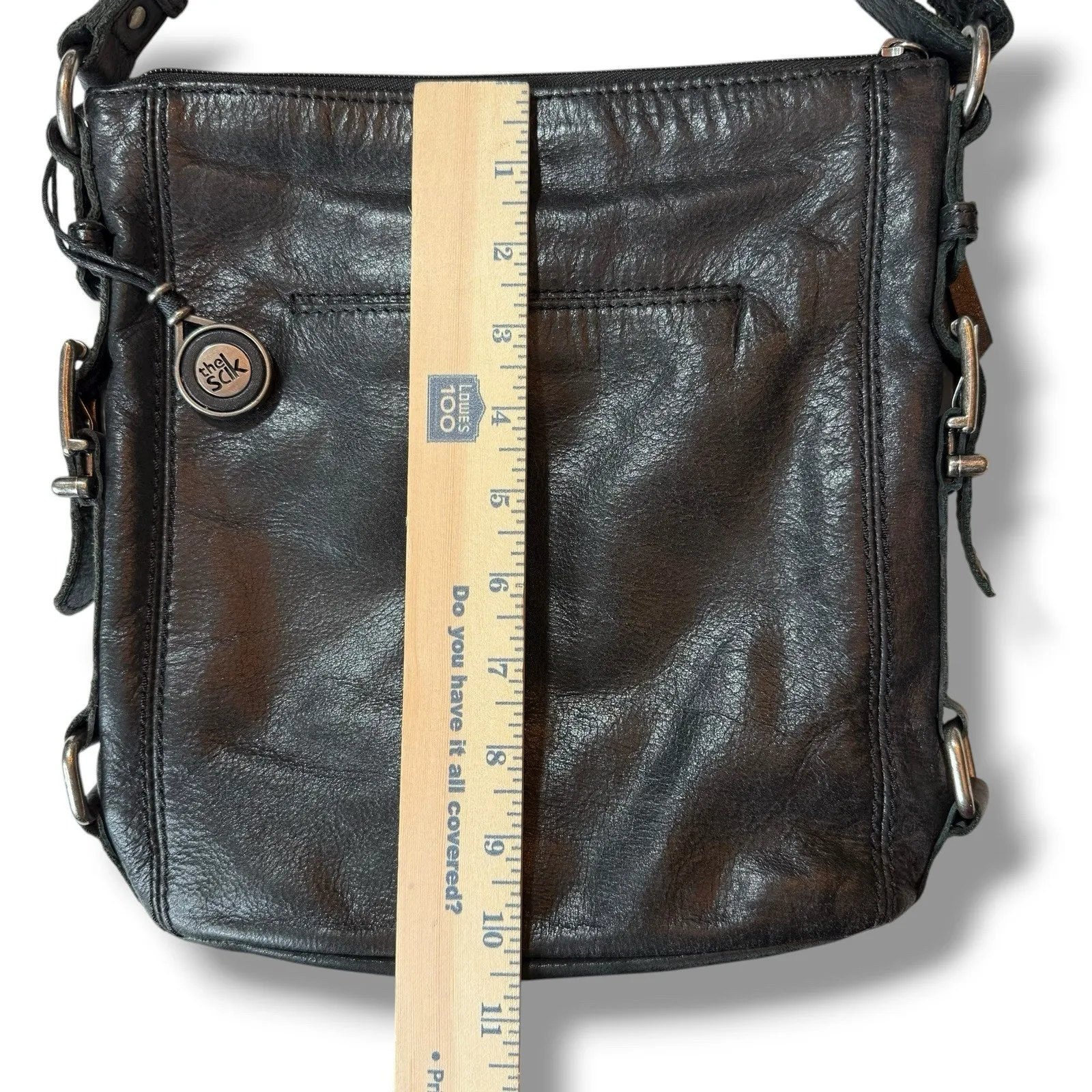 The Sak Iris Leather Hobo‎ Bag Soft Black Leather Charm Happy And Free Crossbody - Image 6