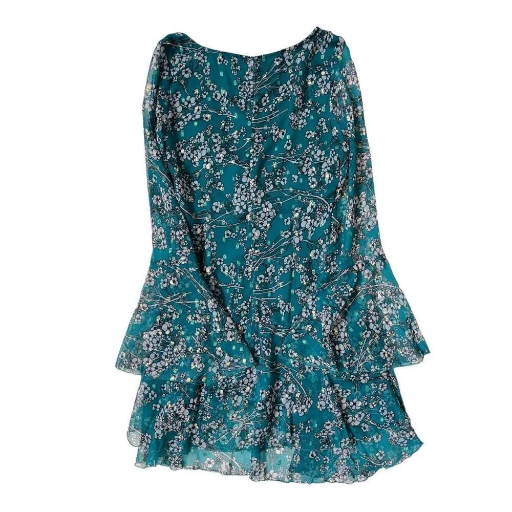 House of Harlow 1960 x REVOLVE Vaida‎ Mini Dress in Teal Floral Multi Green Size XXS - Image 3