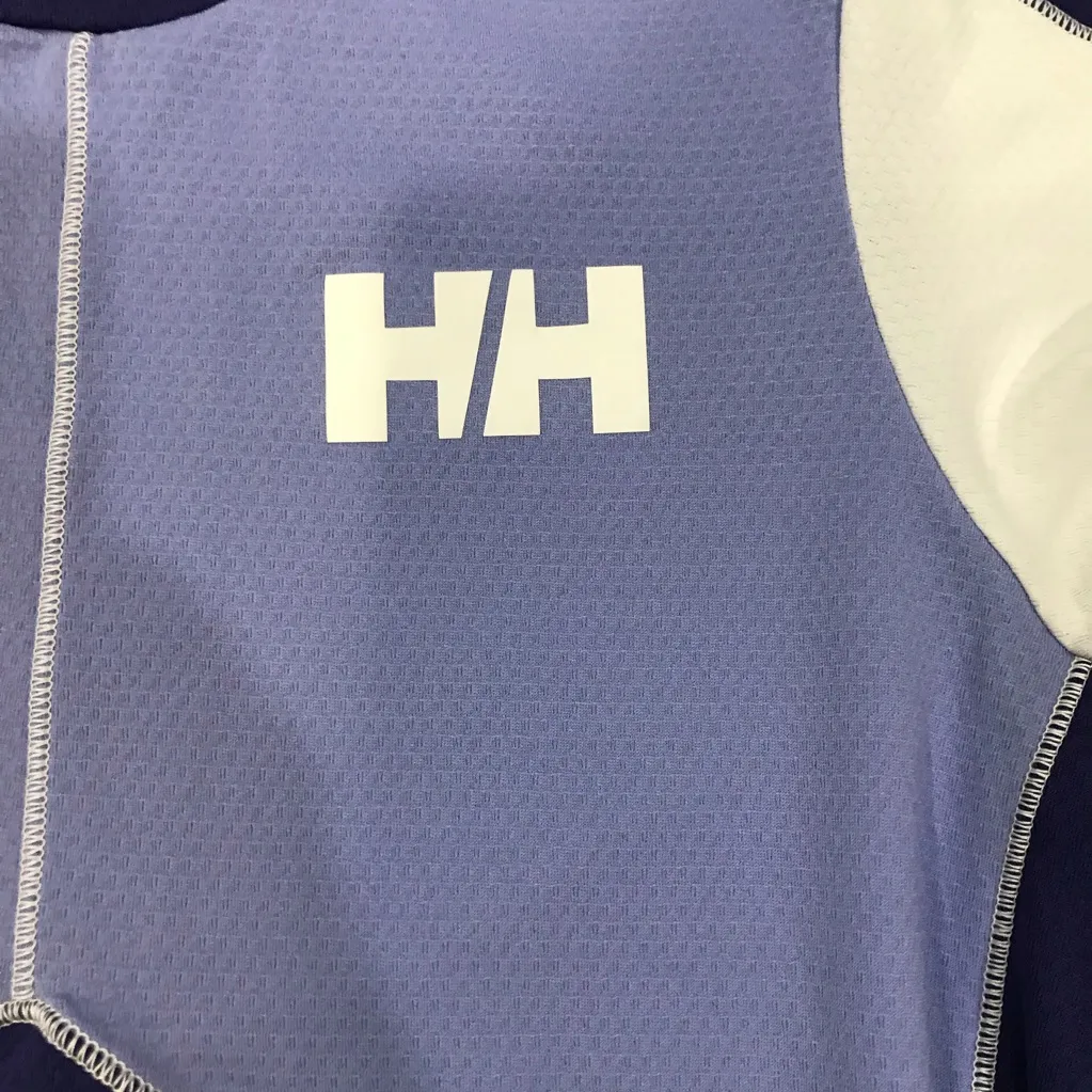 Helly Hansen blue color blocked short sleeve tee t-shirt M athleticwear - Image 6