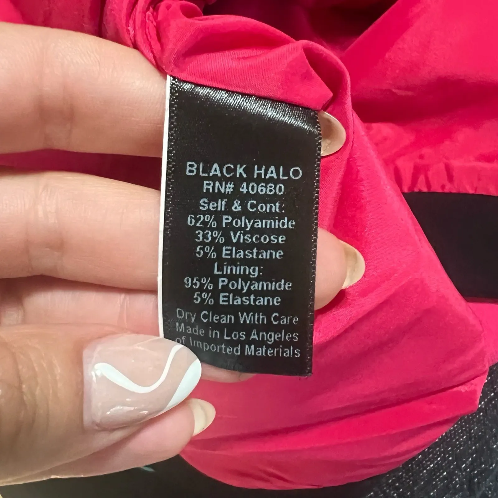 BLACK HALO Fatima Hot Pink Black High Neckline Sheath Dress Elegant Chic NEW 8 - Image 6