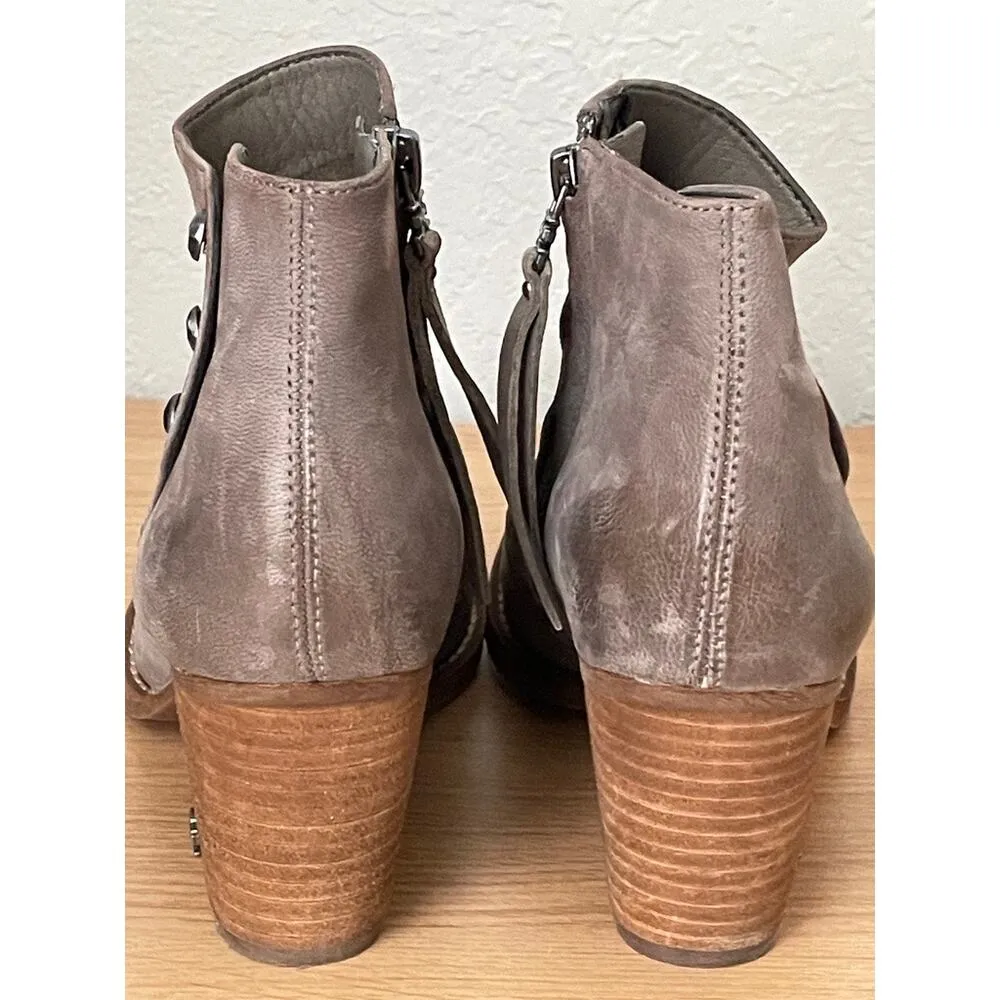 Sam Edelman Studded Leather Ankle Boots Gray Taupe - Image 6