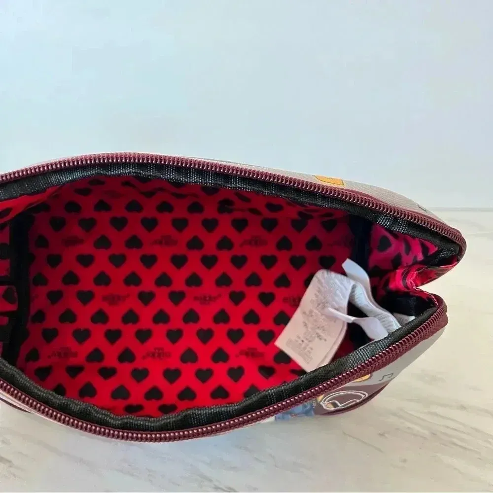 Nikky By Nicole Lee Cosmetic Pouch Bag Pop Generation Gray/Burgundy - Image 4