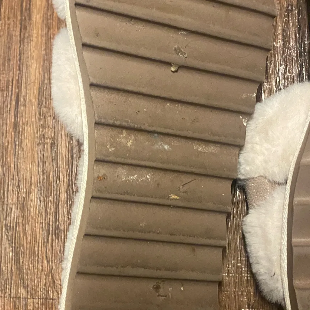 Koolaburra By Ugg Womens Fur Slide Slipper Sandals Size 12 Ivory White Beige - Image 8