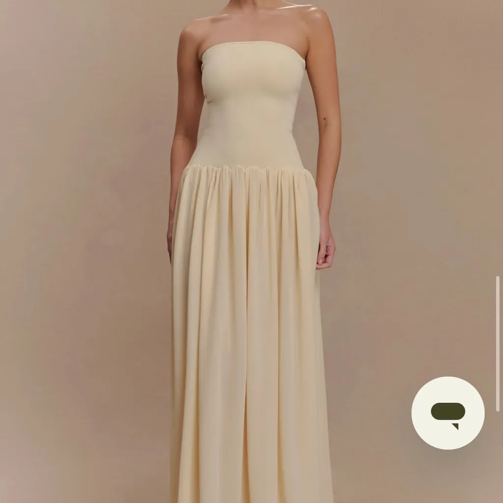 MESHKI “Lyanna” Elegant Cream Strapless Maxi Dress - Image 4