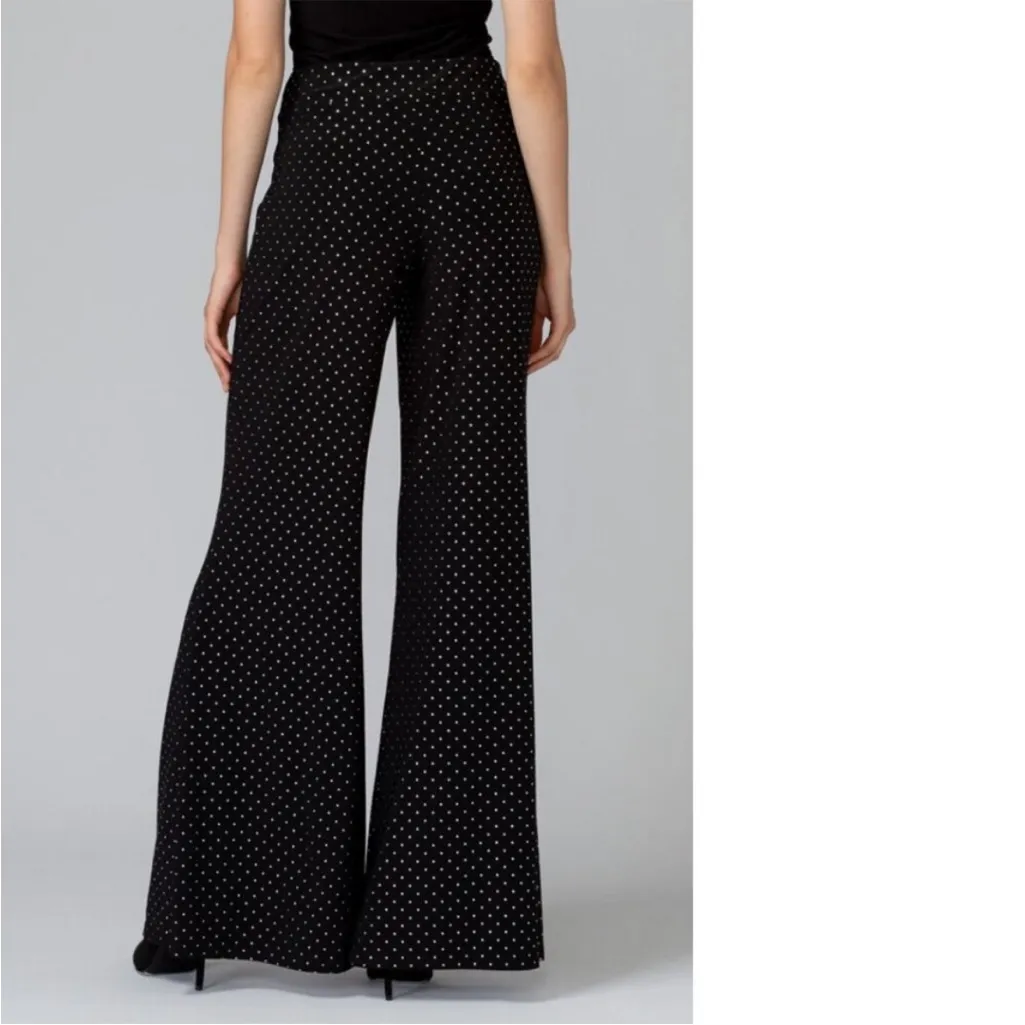 Nine West black gold studded wide leg flowy palazzo pull on pants NWT medium - Image 7