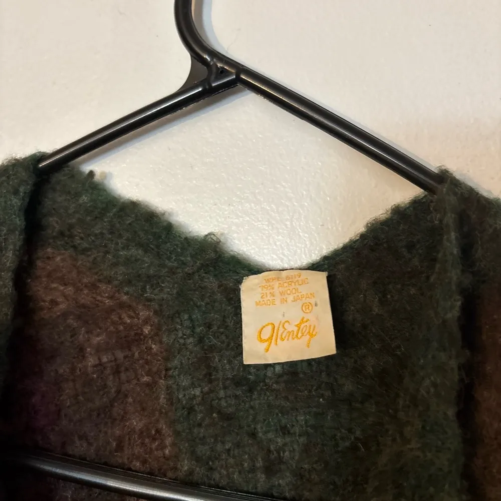 Vintage Vinty Wool Blend Poncho Shawl – Earth Tone Stripes – Made in Japan Brown Size undefined - Image 7