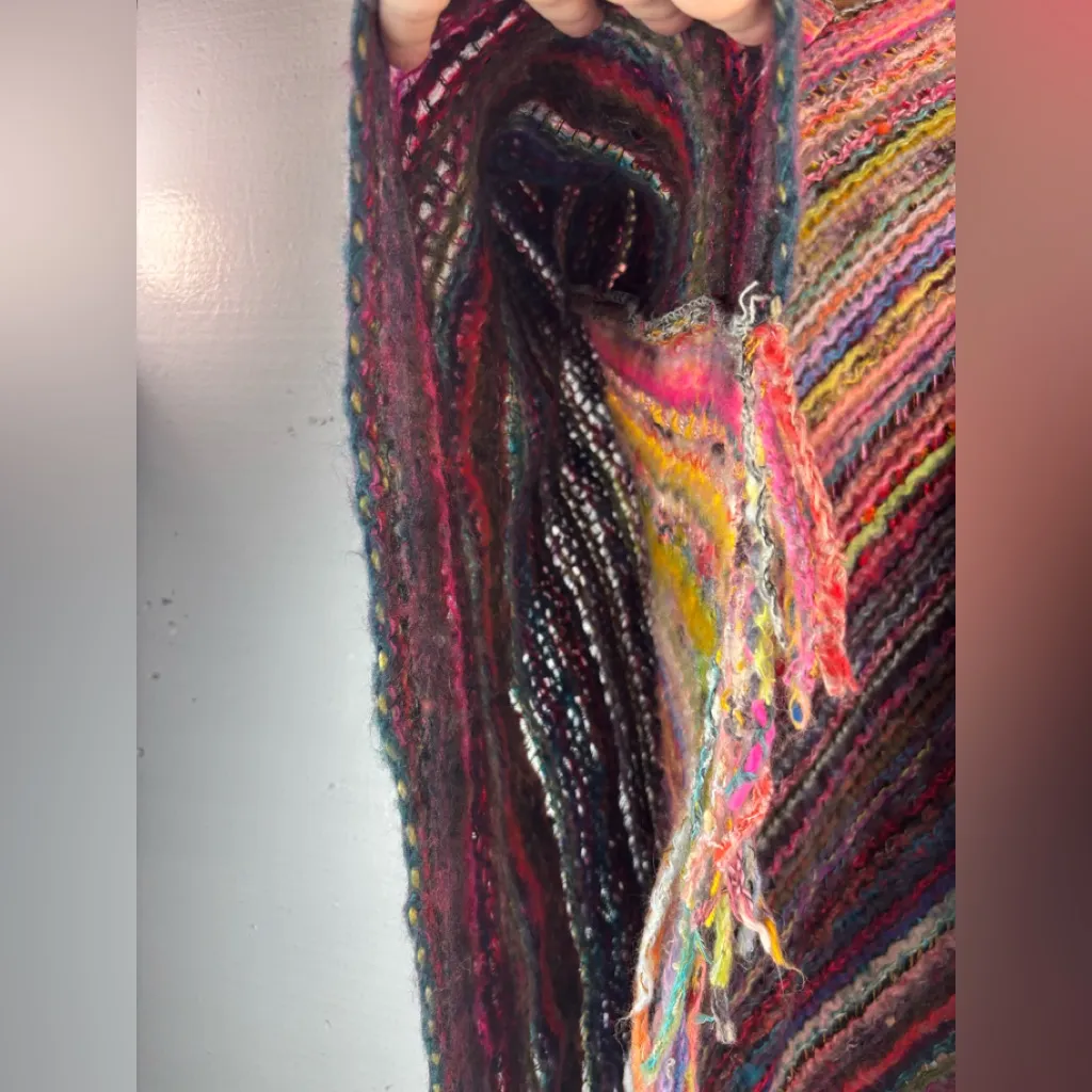 Pinklicious OS Yummy Multicolor Open Knit Pancho Top Pink Size undefined - Image 3