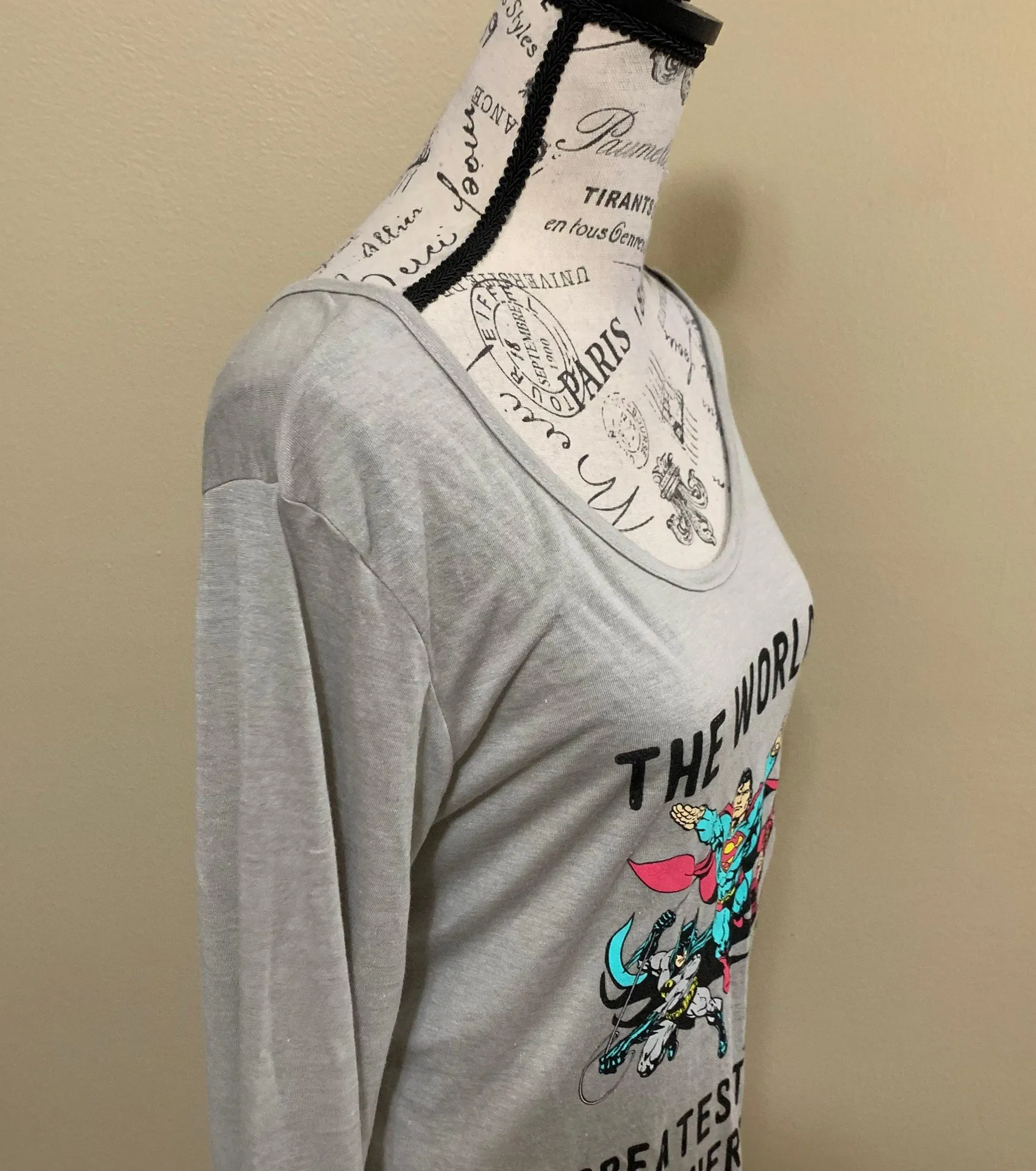 Justice League Gray Long Sleeve Graphic Top - Image 7