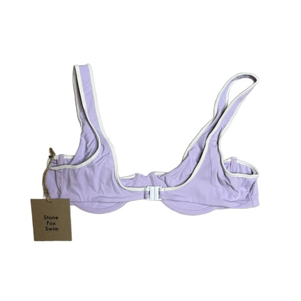 Stone Fox Swim Bikini Top Women’s Cloud XL - Orchid Petal Color Block‎ - Image 2