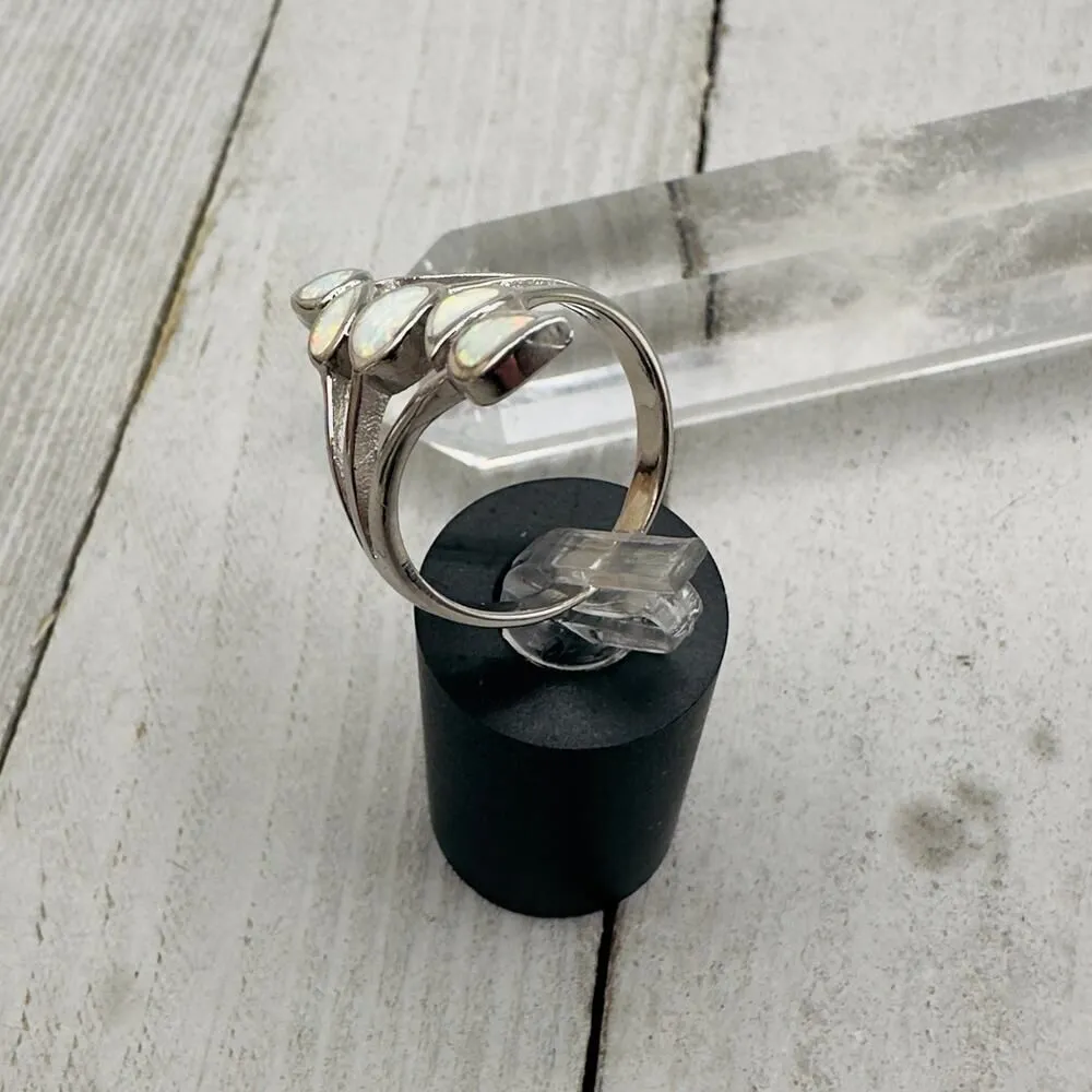 Sterling Silver Lab Opal Ring Size 8 - Image 3