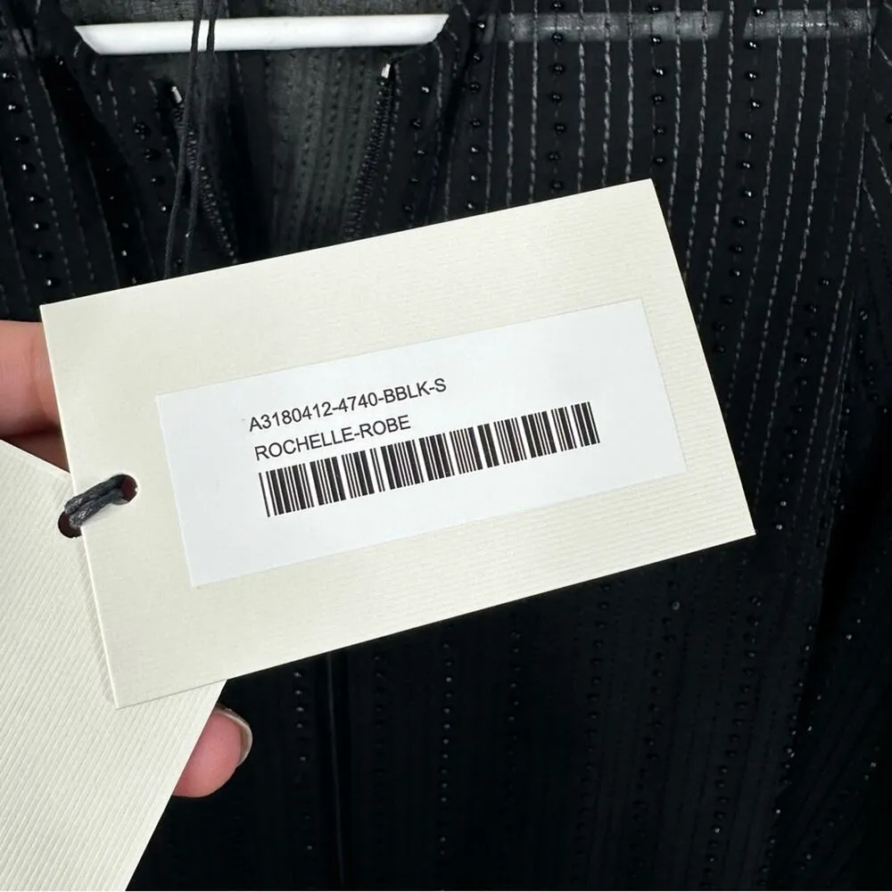 NEW Alexis Rochelle Robe Black Beaded Semi-Sheer Midi Dress Women's Size Small - Image 10