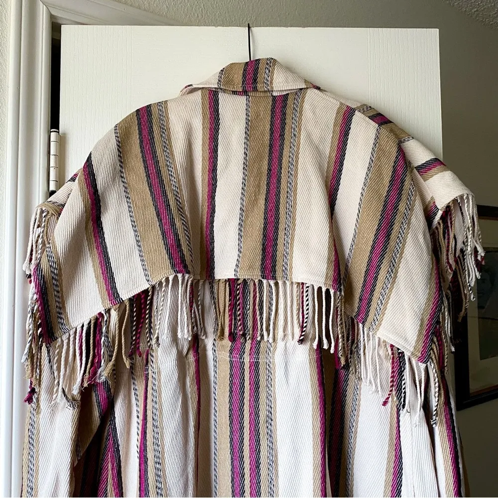 Ulla Johnson Isotta Robe Jacket Linen Striped Coat Beige Positano Small EUC - Image 10