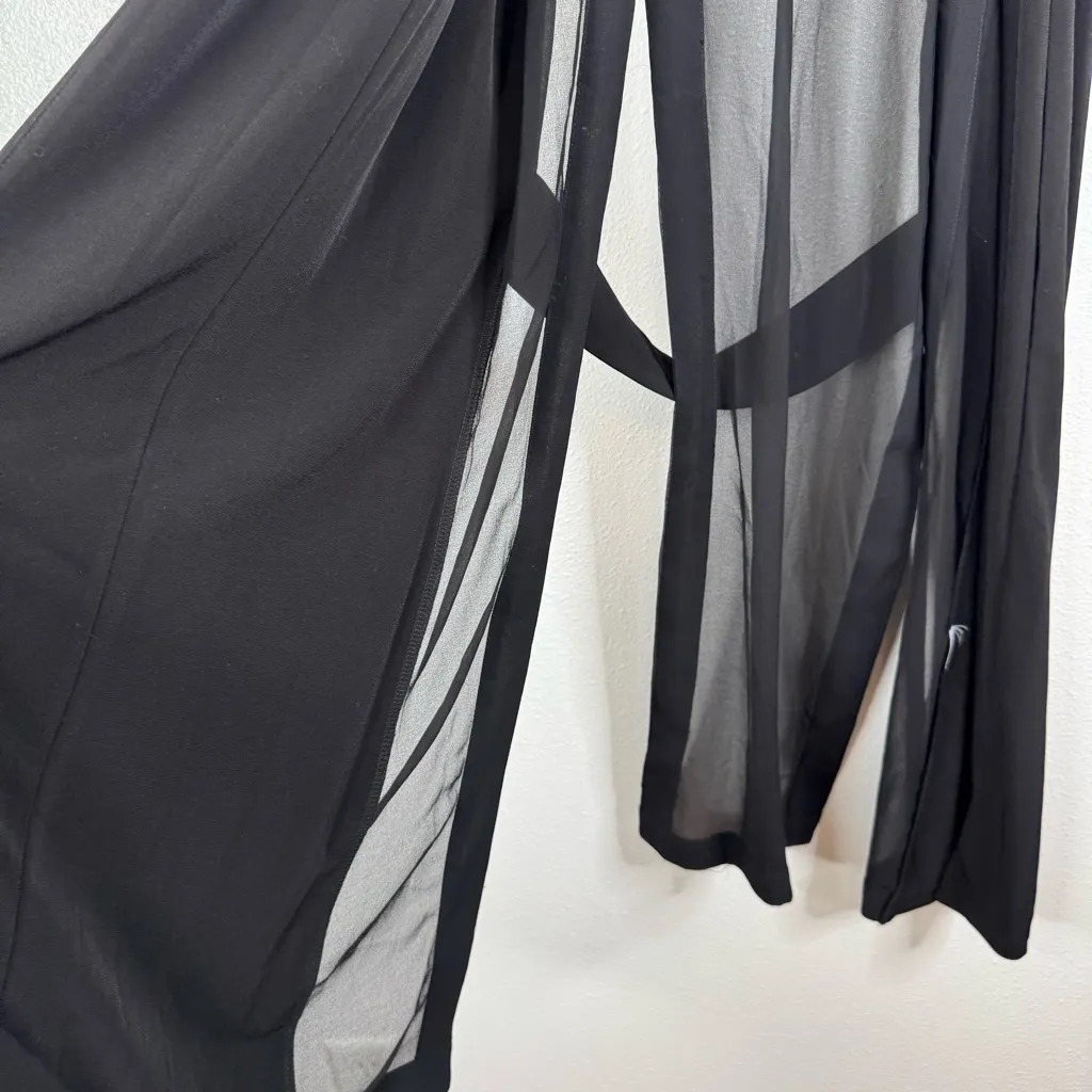 DKNY Black Sheer Longline Black Vest Size Small - Image 4