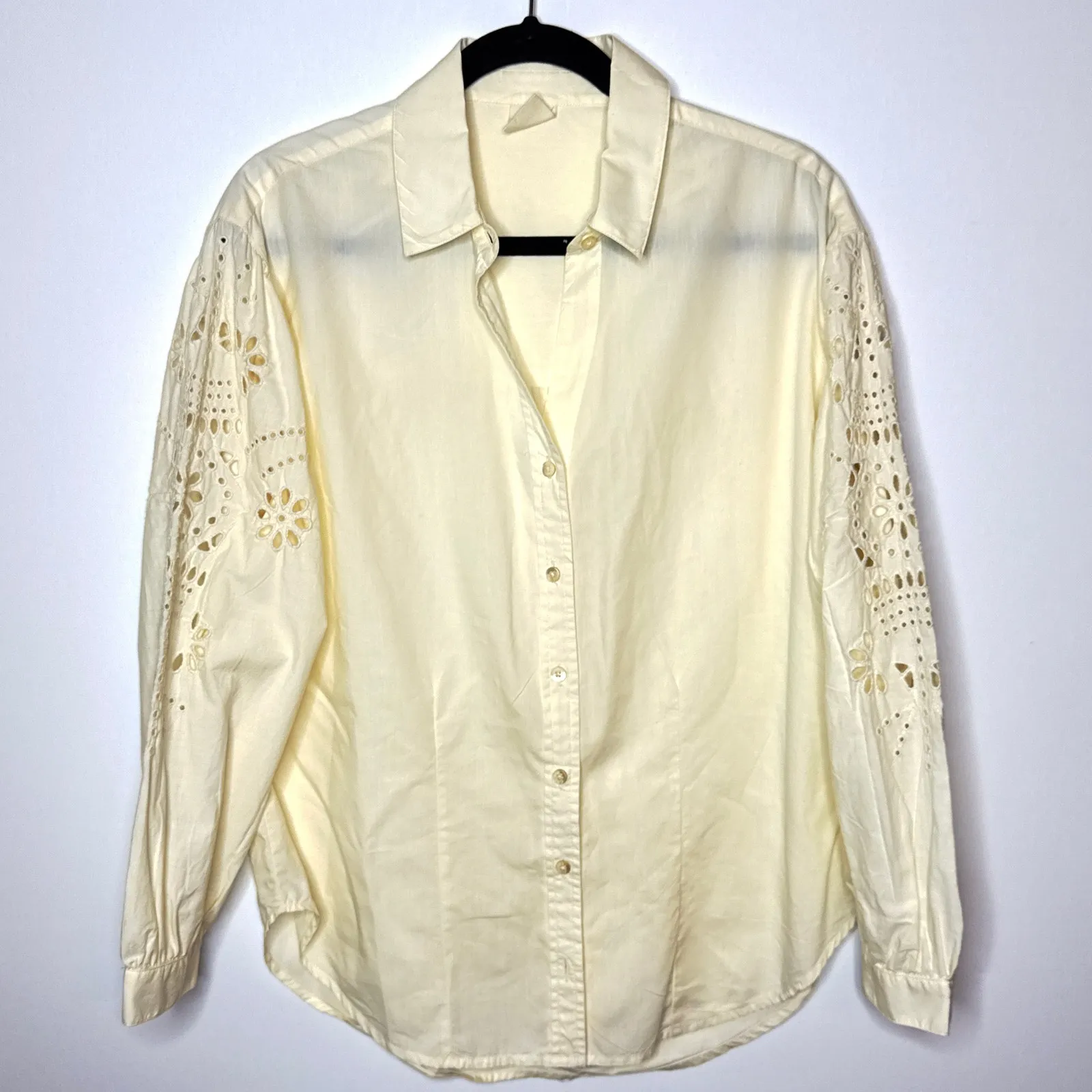 Matilda Jane Good Hart Under Canvas Structured Eyelet Long Sleeve Blouse Small - Image 2