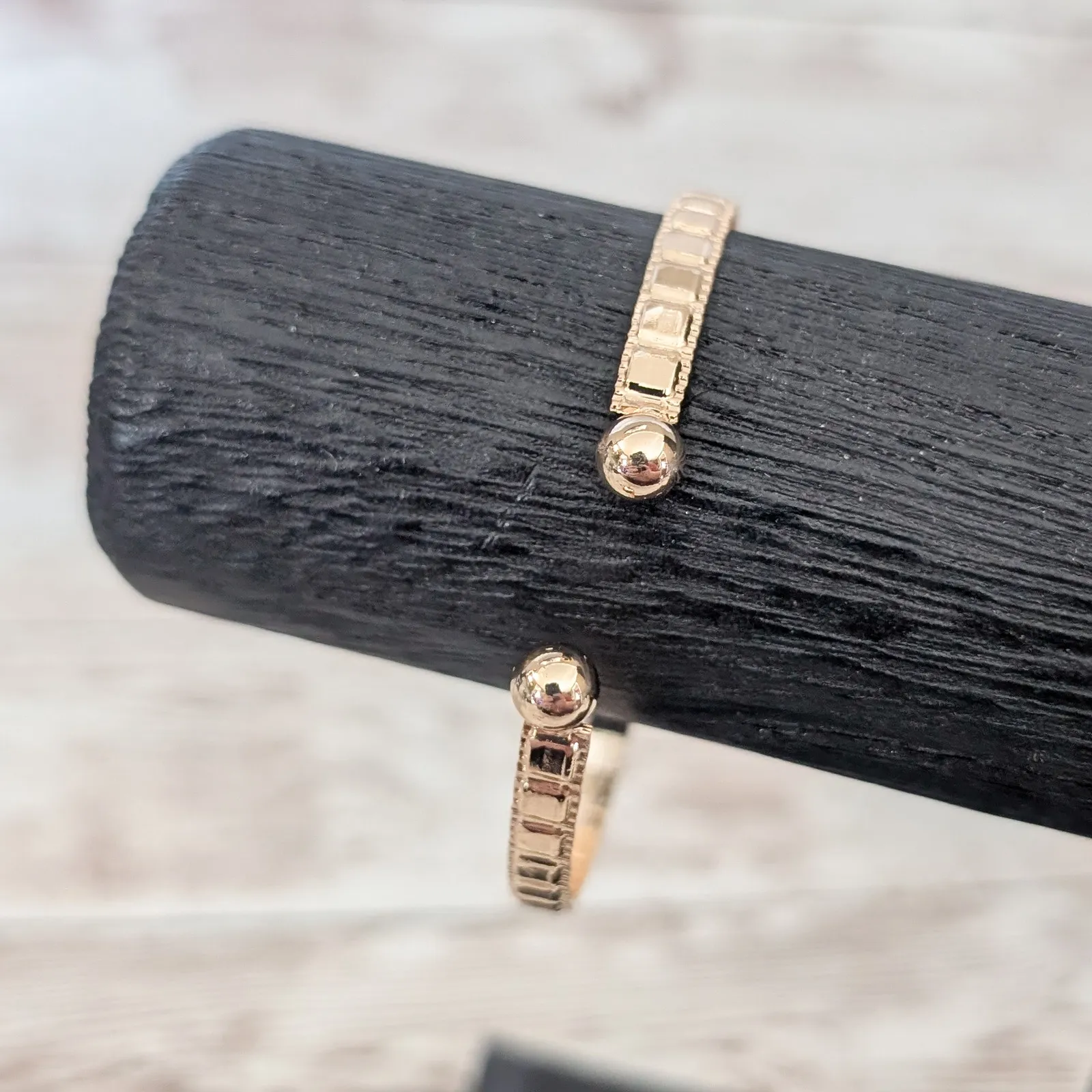 Gold Tone Patterned Bracelet - Image 3