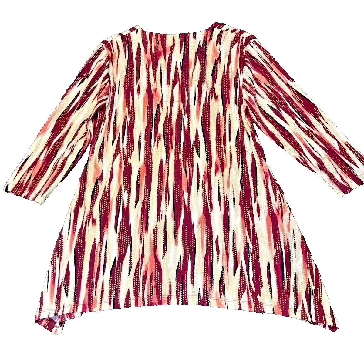 JM Collection Pullover Top Maroon Pink Multicolor Womens Size‎ Small Chain Tie - Image 2