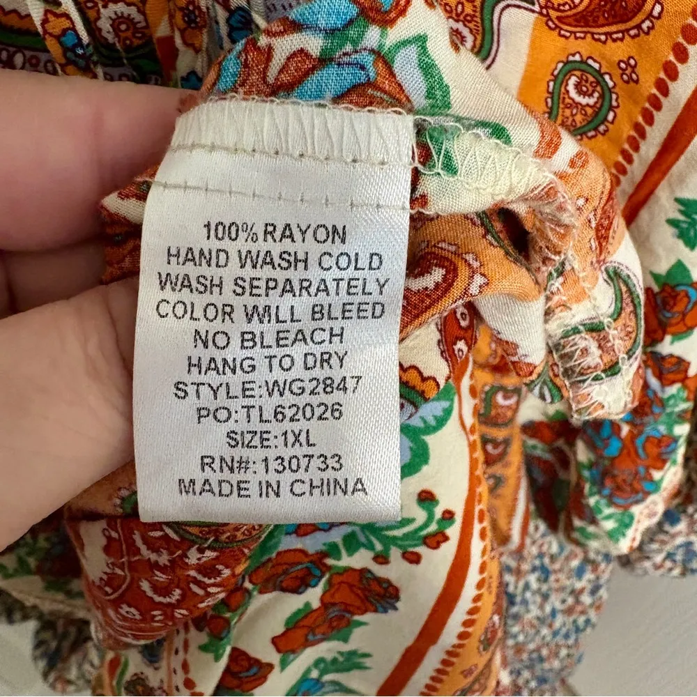 Umgee Mixed Print High Low Midi Dress - Image 10