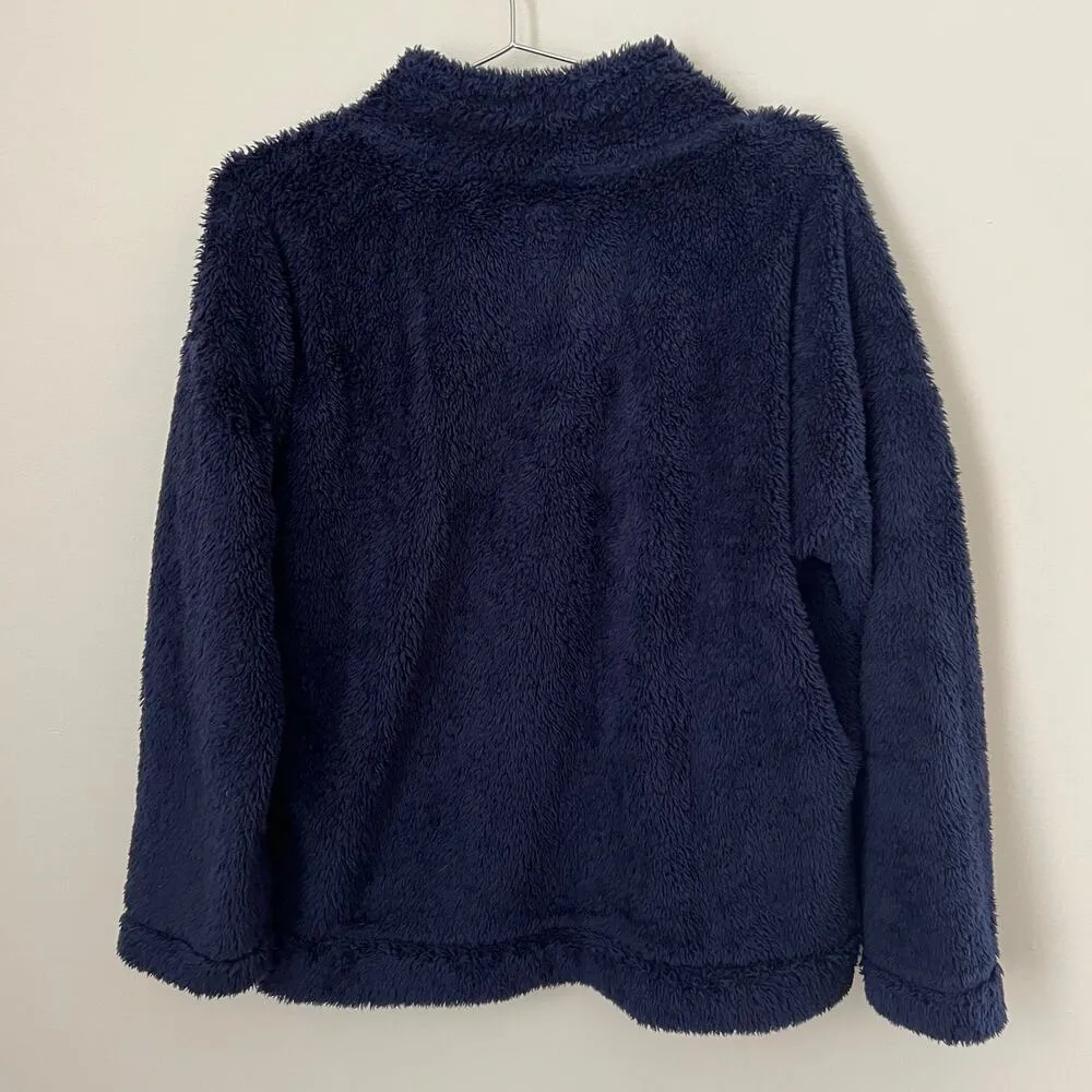 Jane & Bleecker Navy Blue Plush Cozy Mock Neck Pullover Sweater Size M - Image 2