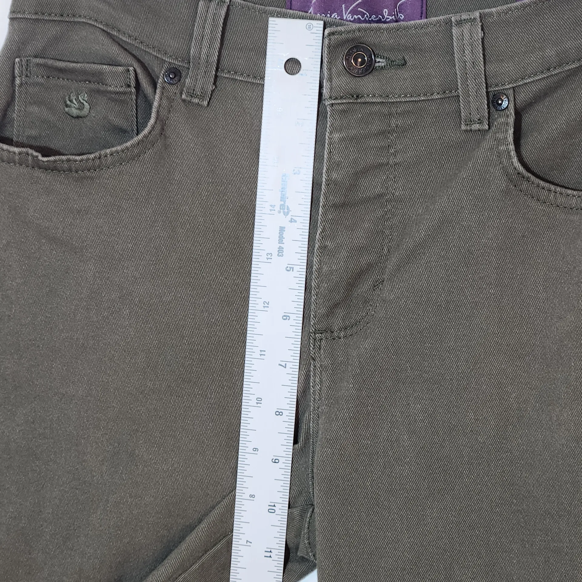 Gloria Vanderbilt Olive Green Denim Straight Leg Jeans Size 4 - Image 8