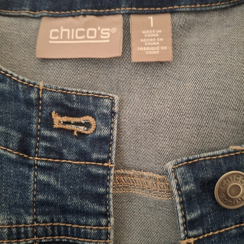 Chico's Sz 1 Denim Button-Up Women's Jacket - Image 15