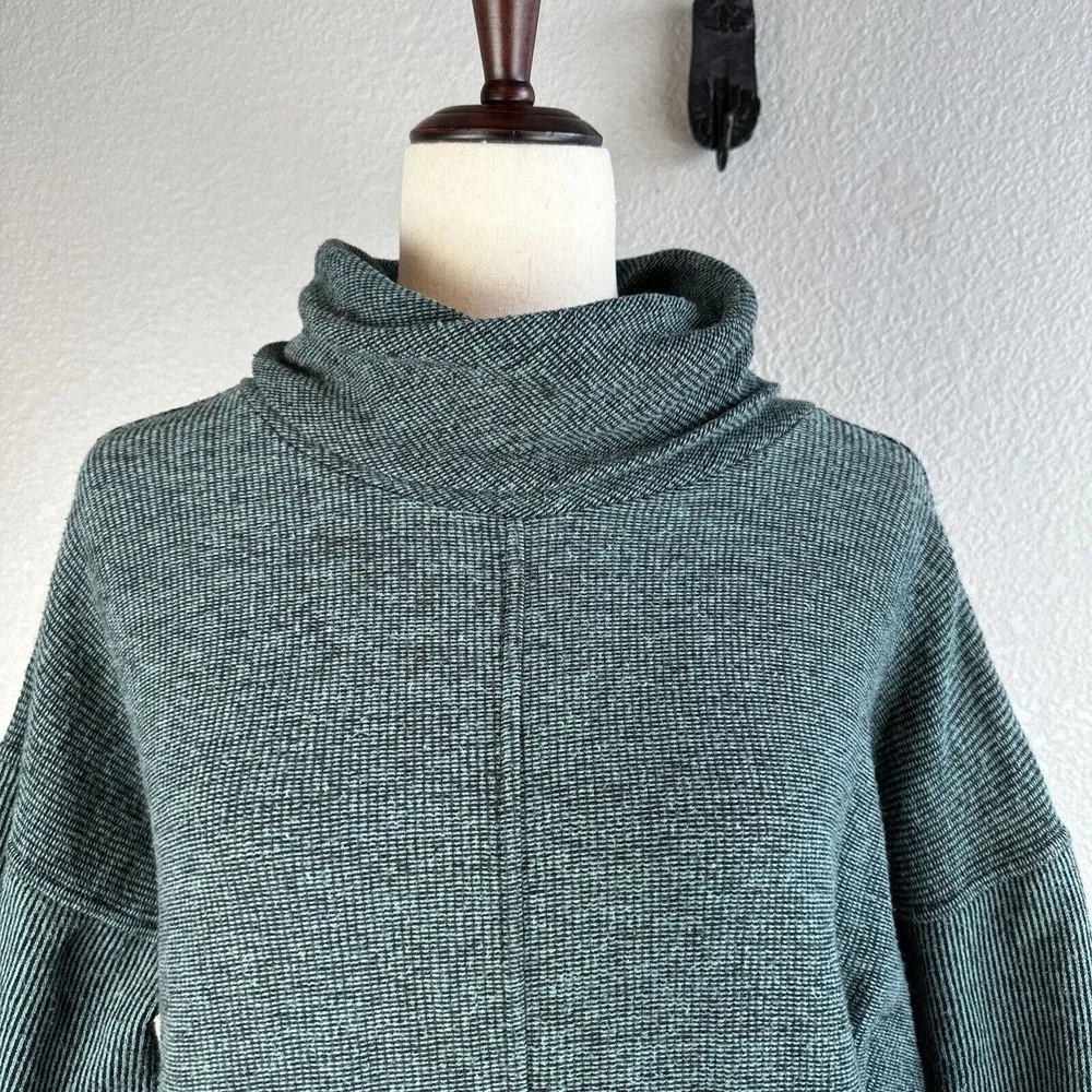 Akimbo Sustainable Midi Sweater Dress Size Large Green Cotton Minimal Lagenlook - Image 2