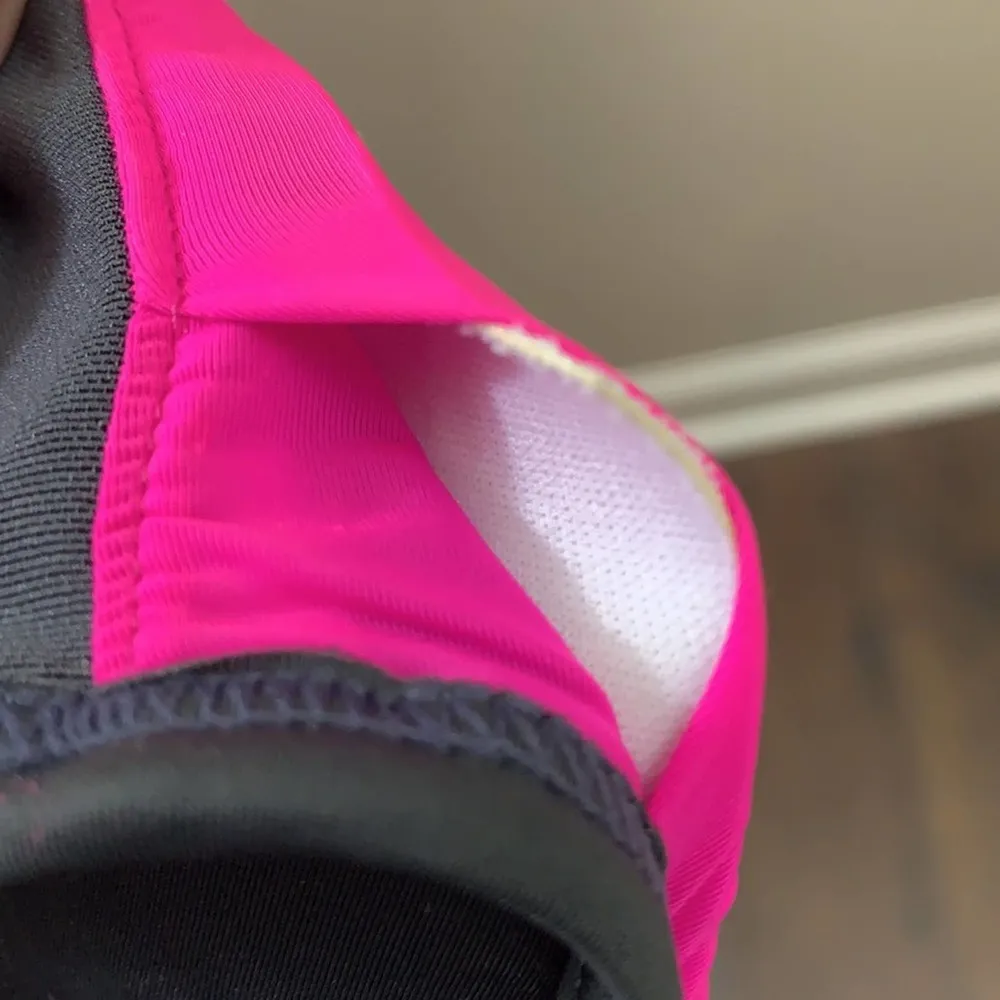 Oakley Color Block Bandeau Strapped/Strapless Pink/Gray Bikini Top - Image 4