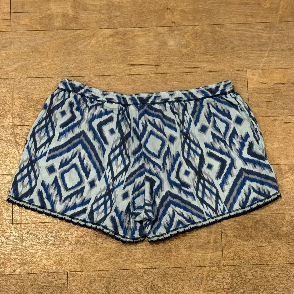 Jasmin & Ginger Women's Blue Drawstring Shorts W/Pockets Sz Small 100% Cotton - Image 3