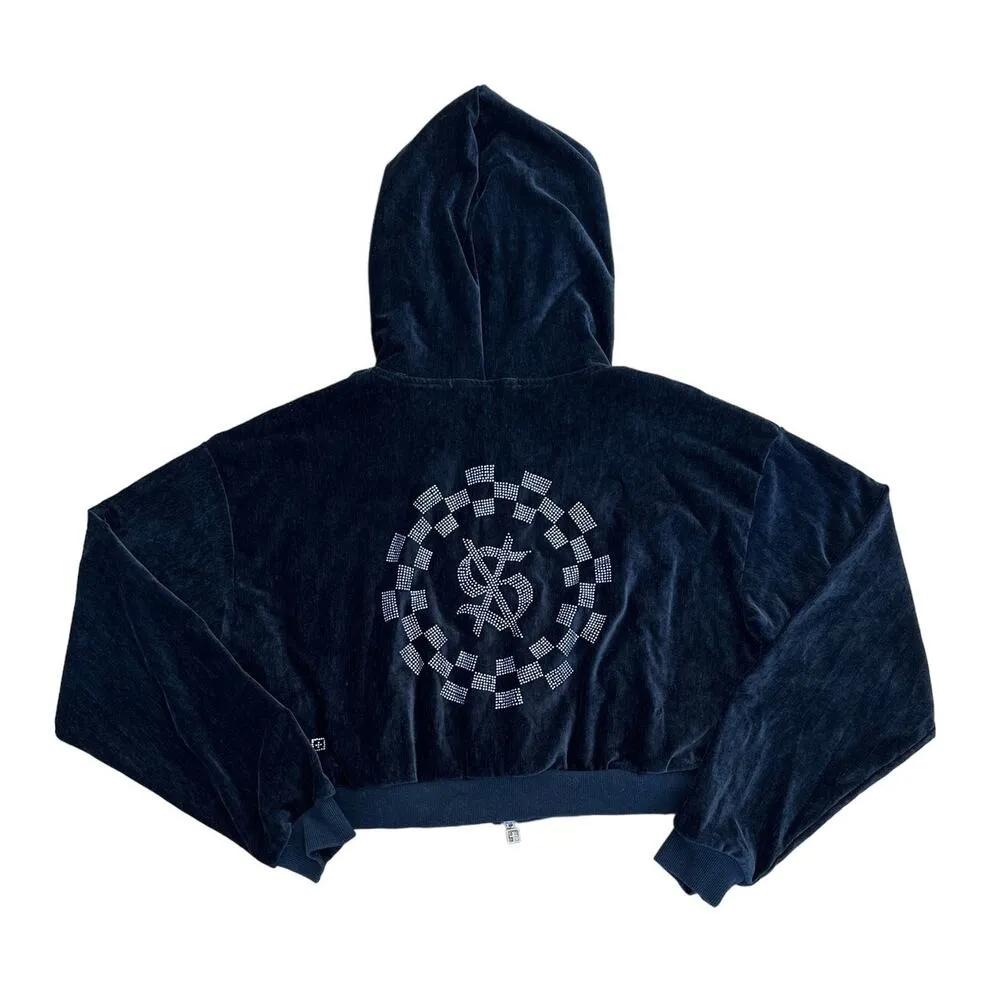 Ksubi - Ritzy Infinity Zip Front Hoodie in Black & Silver - Image 3