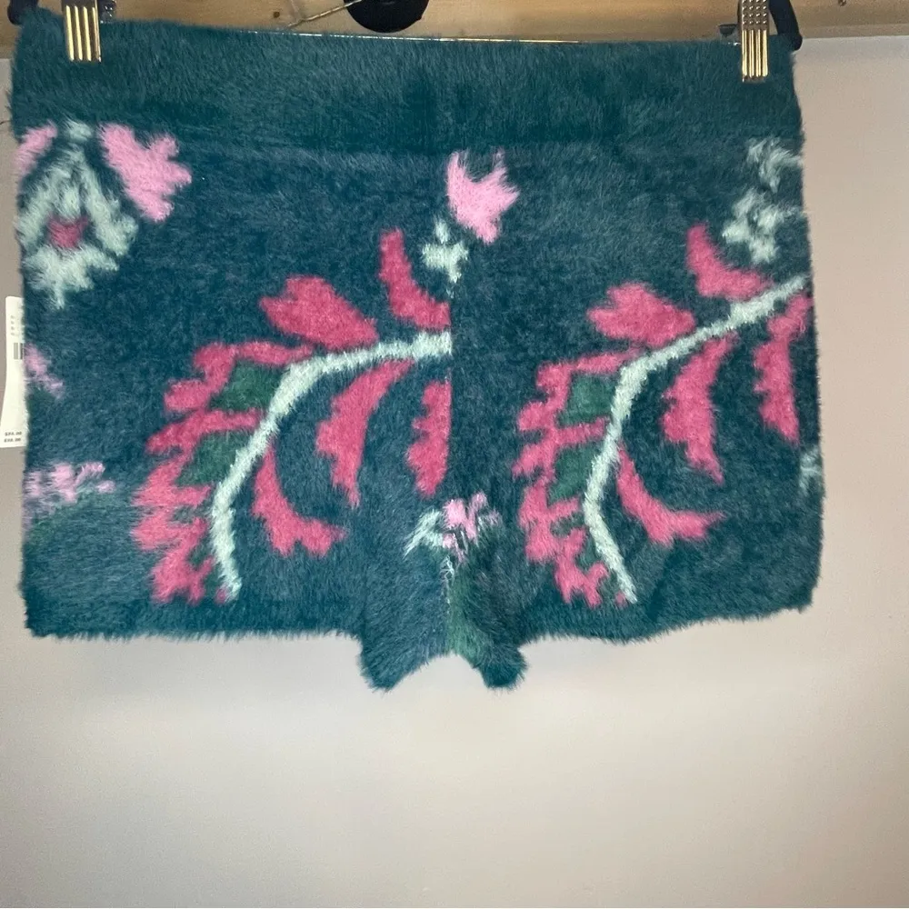 Anthropologie Floral Patterned Fuzzy Shorts - Image 3