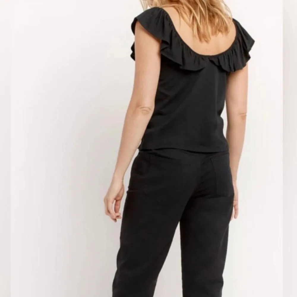 Wren Top Short Sleeve in Black Size Small - Image 4