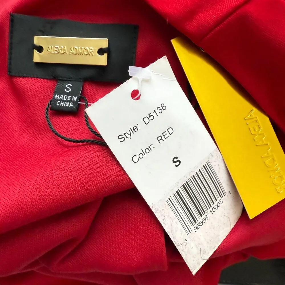 Alexia Admor Pluto Rosette Long Sleeve Mini Dress Women's Small Red Ruffle NWT - Image 16