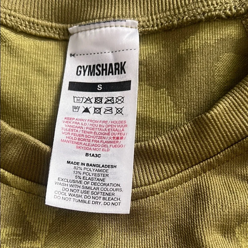 Gymshark Green Cropped Ruched Hoodie - Image 3