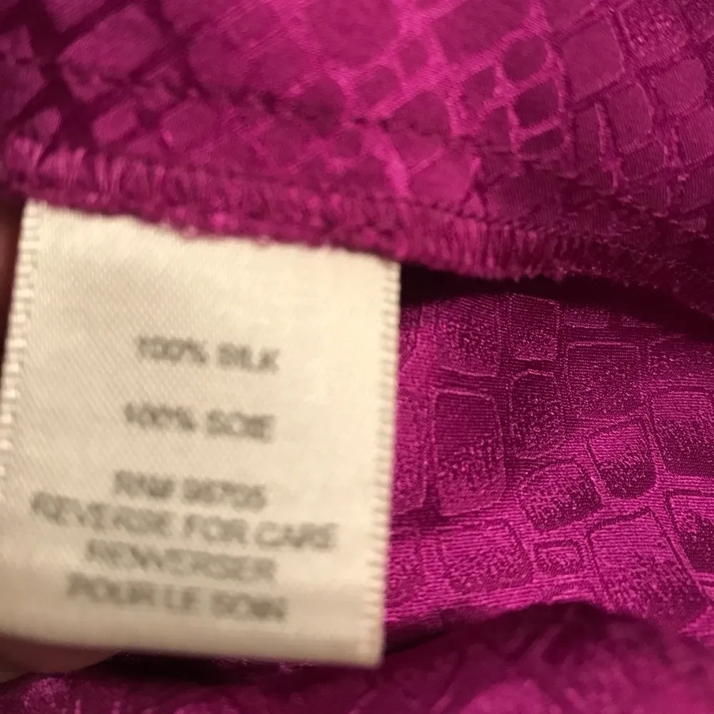 Rebecca Taylor Raspberry Silk Ruffle Front Top - Image 7