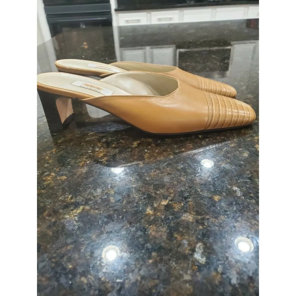 Talbots Brown Women's Leather Upper Slip On Heeled Closed Toe Shoes Size US 8 M - Image 7