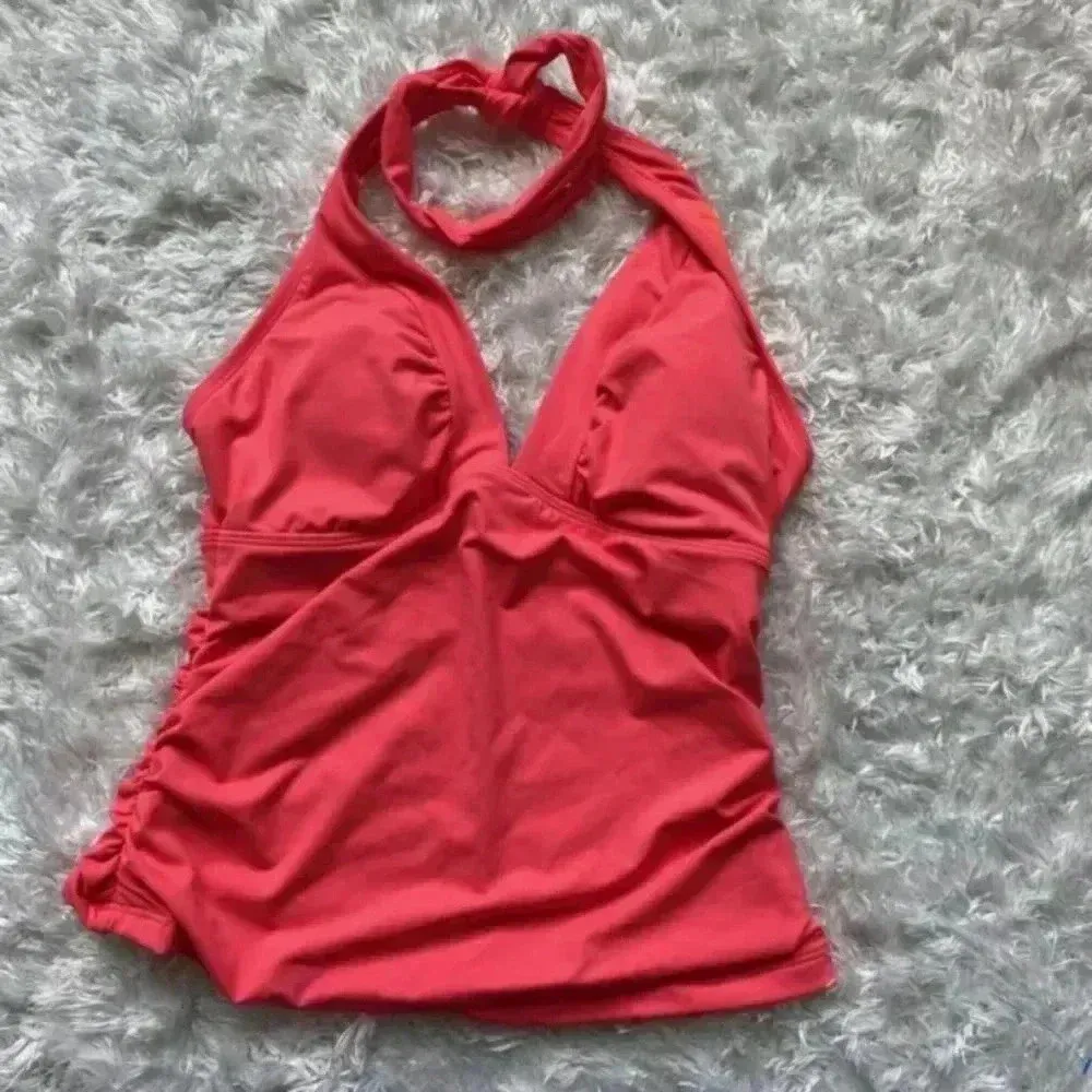 Athleta Halter Swimming Tank Top Orange Size S - Image 2