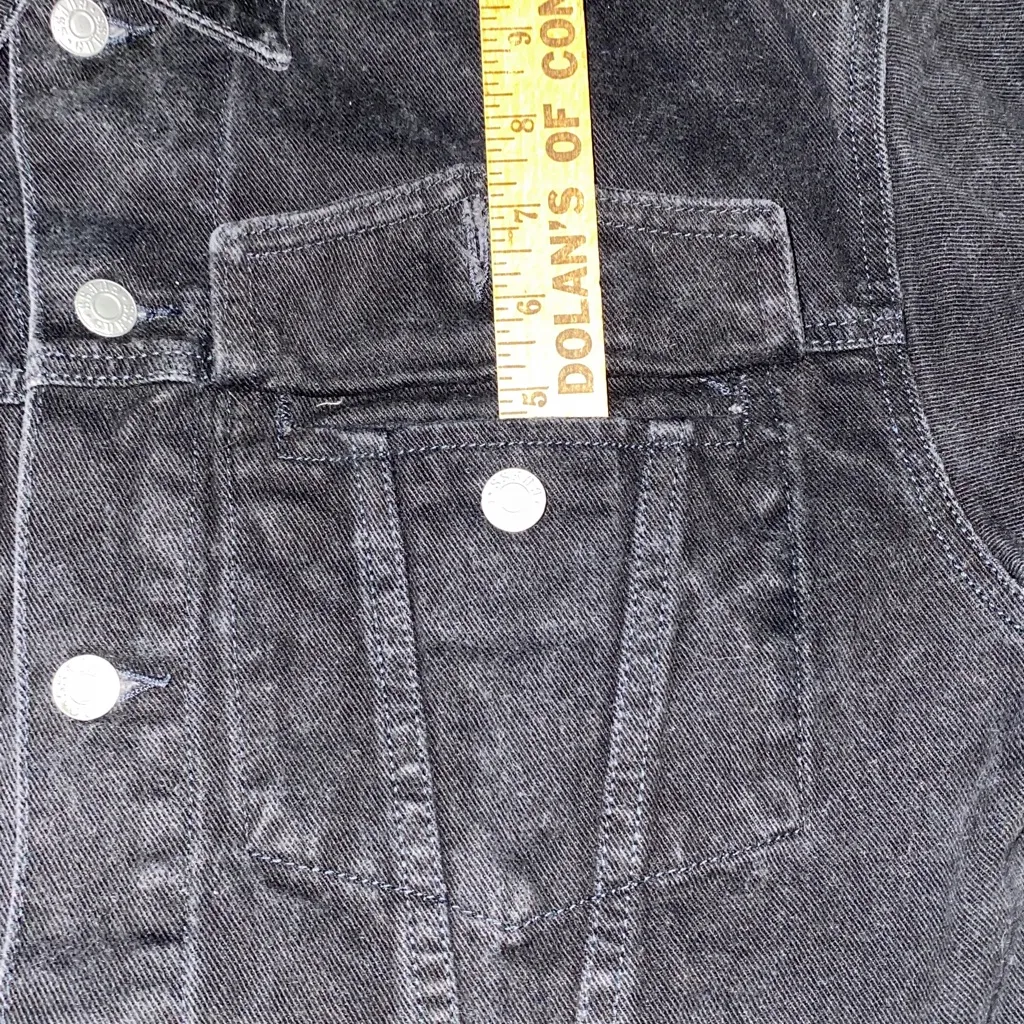 GUESS JEANS jacket black button up 2 chest pockets button cuffs vintage size M - Image 12