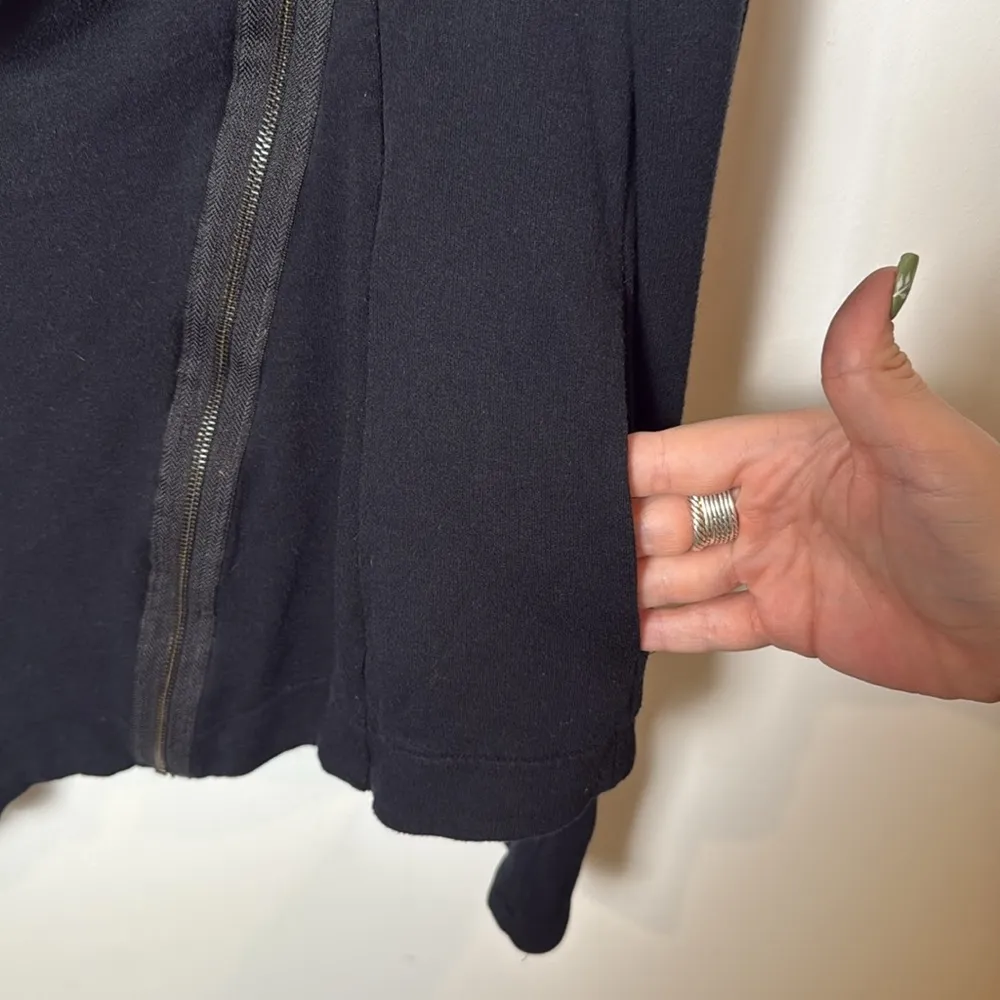 HEATHER by bordeaux Black Asymmetrical Zip Up Jacket Women's Size S - Image 4