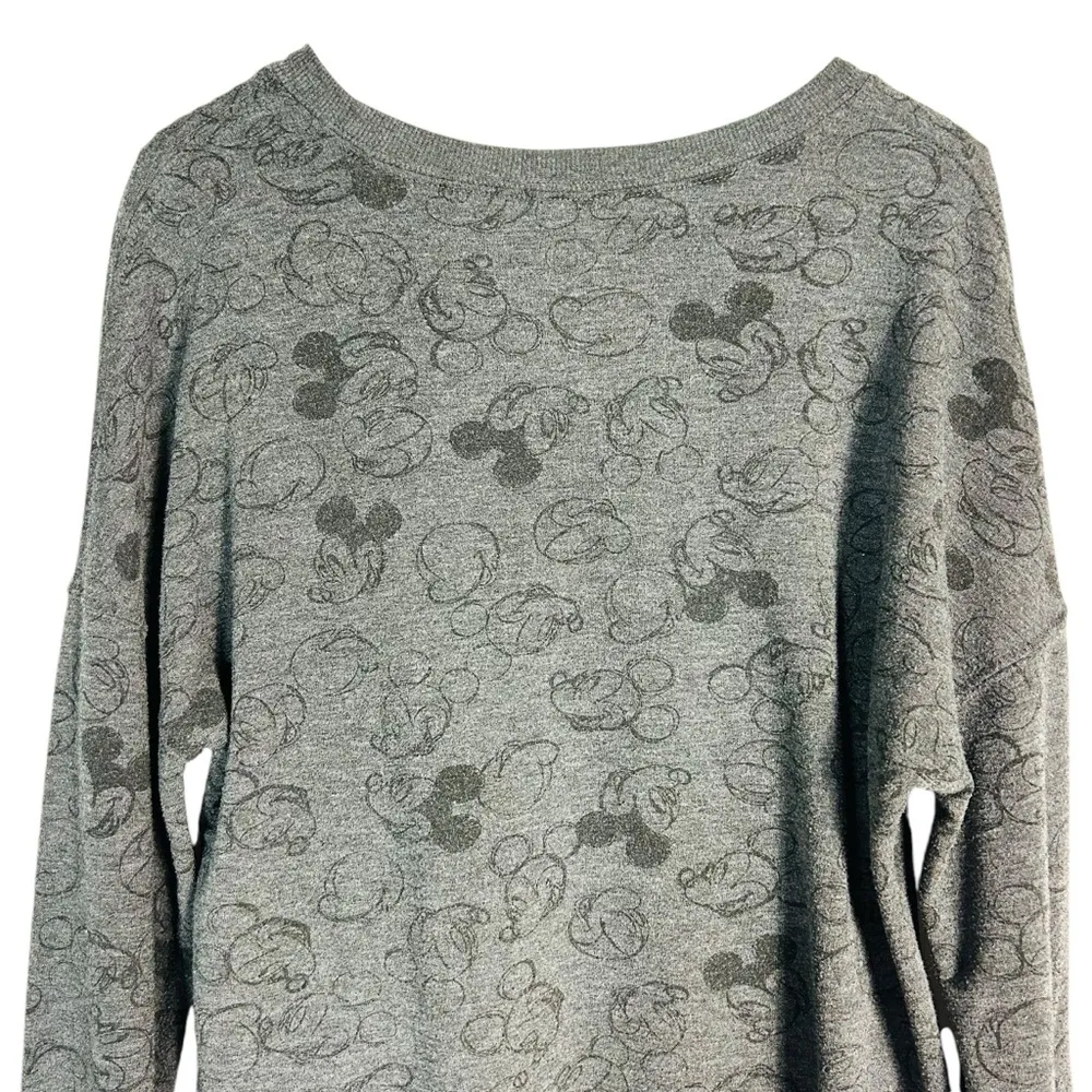 DISNEY | Happy Mickey Gray Black Crewneck Sweater No Size - Image 7