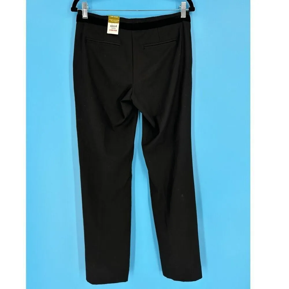NWT Y2K Old Navy Womens Flat Front Low Rise Dress Pants Black Size 4‎ Velvet - Image 5