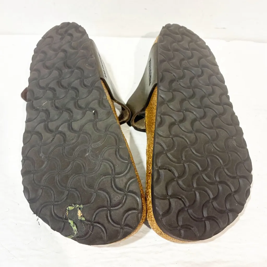 Birkenstock Gizeh Bronze Sandals Women's Slides Size 8 Cork Sole Slip On - Image 6