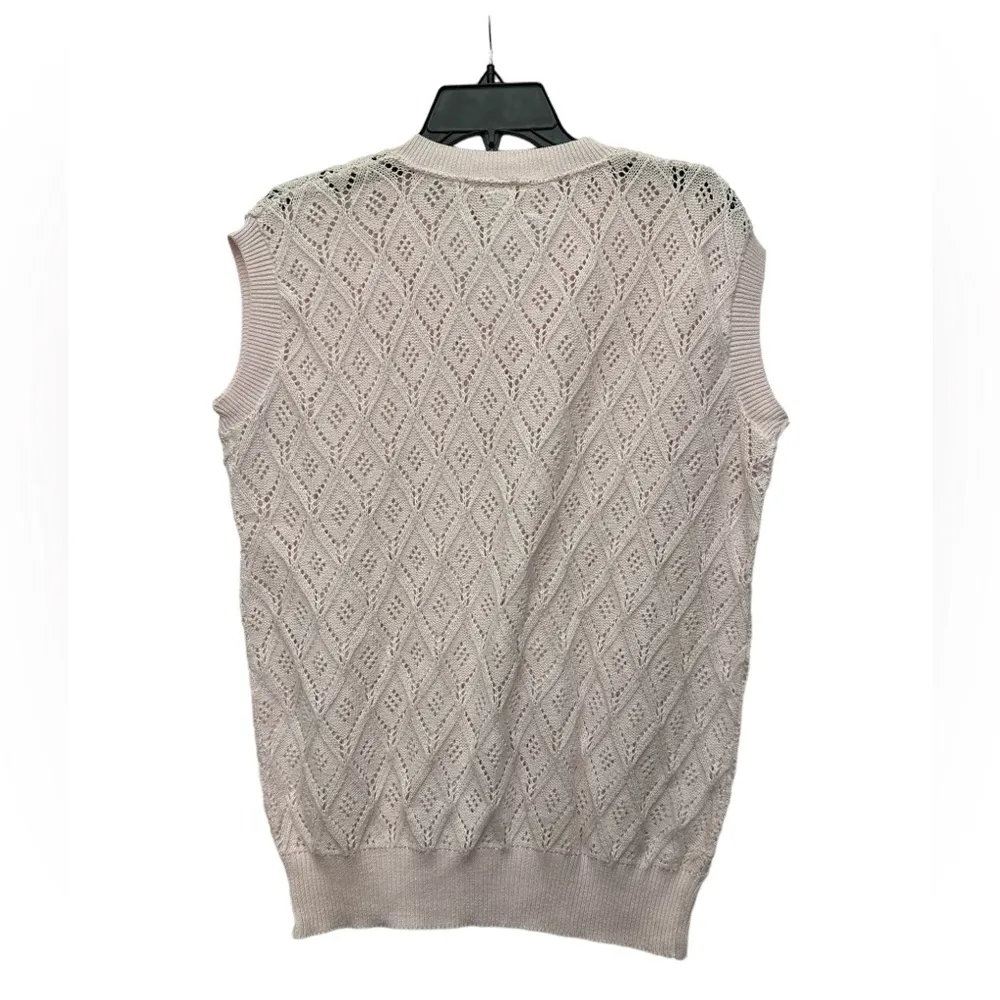 Jantzen Women’s Pink Eyelet Vest Size XL Vintage Lightweight - Image 2