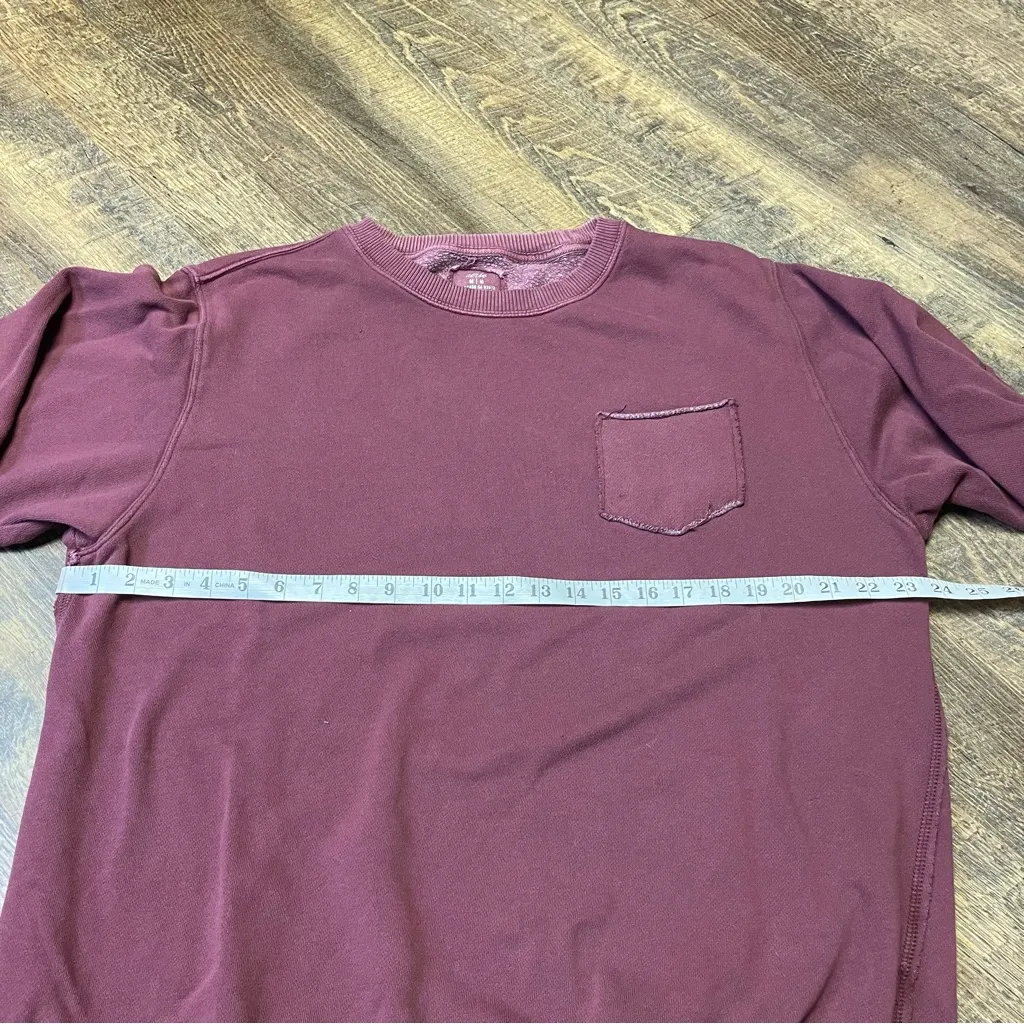 Aerie The Chill Crewneck Sweatshirt Women Medium Oversized Wine Long Sleeve Cozy - Image 3