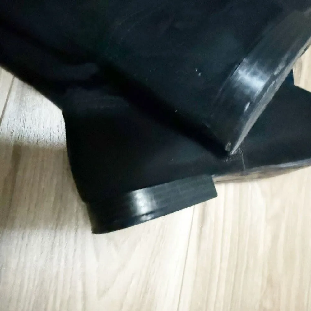 ALDO | Black Riding Style Lace Back Over Knee Tall Boots Faux Suede | Size 9 - Image 7